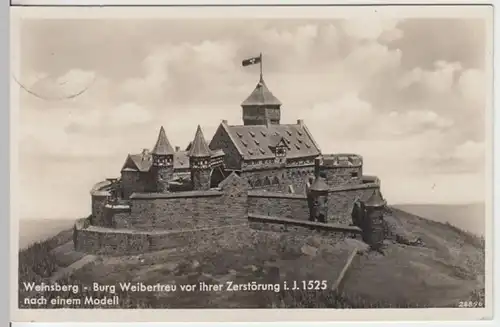 (13352) Foto AK Weinsberg, Burg Weibertreu, Modell 1940