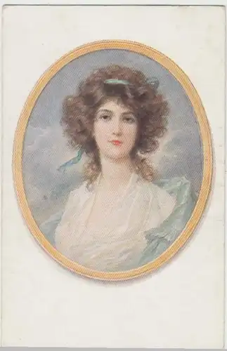 (13327) Künstler AK Junge Frau mit Haarband 1917