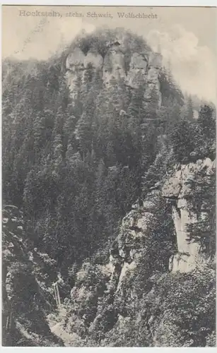 (13325) AK Hockstein, Sächs. Schweiz, Wolfsschlucht, vor 1945