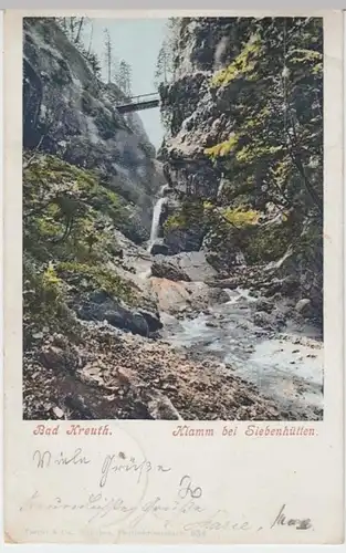 (13324) AK Wildbad Kreuth, Klamm bei Siebenhütten 1902