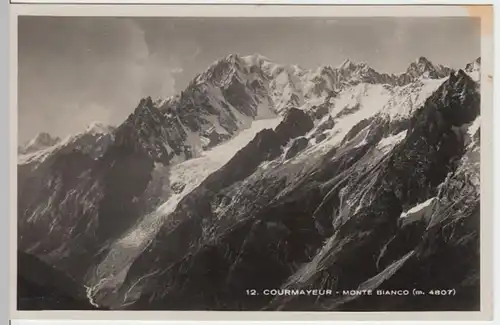 (13280) Foto AK Courmayeur, Monte Bianco, Mont Blanc 1933