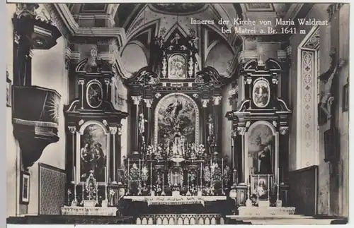 (13210) Foto AK Mühlbachl, Maria Waldrast, Innenraum, vor 1945