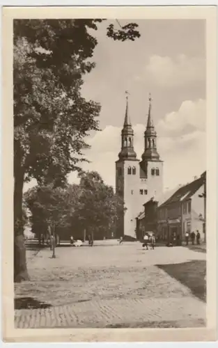 (9098) Foto AK Schönebeck, Elbe, St. Jakobi Kirche 1953