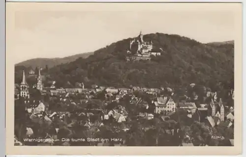 (9025) Foto AK Wernigerode, Panorama, Schloss 1954