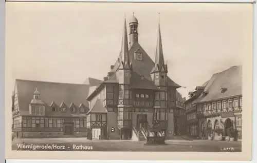 (9024) Foto AK Wernigerode, Rathaus 1954