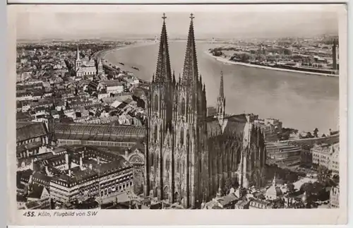(8958) Foto AK Köln, Dom, Luftbild 1938