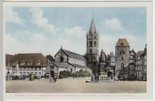 (8818) AK Eisenach, Th., Nikolaikirche, Lutherdenkmal 1954
