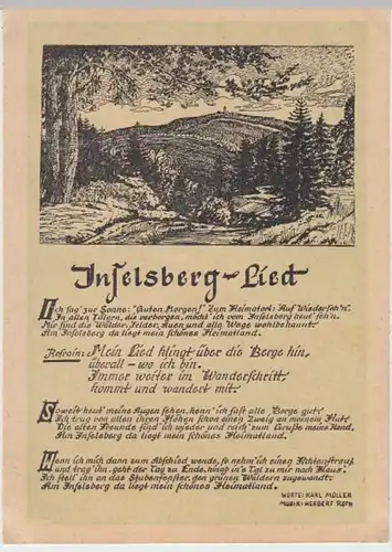 (8813) AK Liedkarte, Inselsberg-Lied, Karl Müller, Herbert Roth 1954