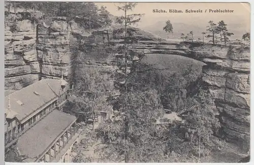 (8801) AK Prebischtor, Böhm. Schweiz, Hotel Falkennest, vor 1945
