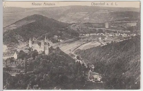 (8790) AK Obernhof, Lahn, Panorama, Kloster Arnstein, vor 1945
