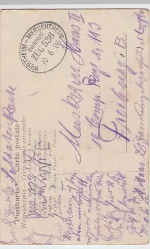 (13171) AK Hilda Hanbury, Schauspielerin, Bahnpost, Soldatenkarte 1906