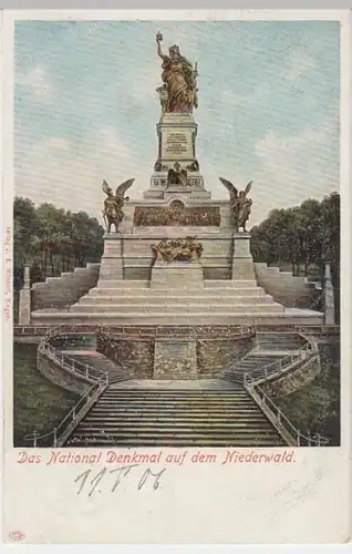 (13142) AK Rüdesheim am Rhein, Nationaldenkmal 1906