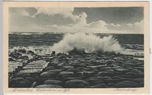 (13129) AK Westerland, Sylt, Brandung 1919