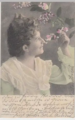 (13121) AK Junge Frau mit Blütenzweig 1906