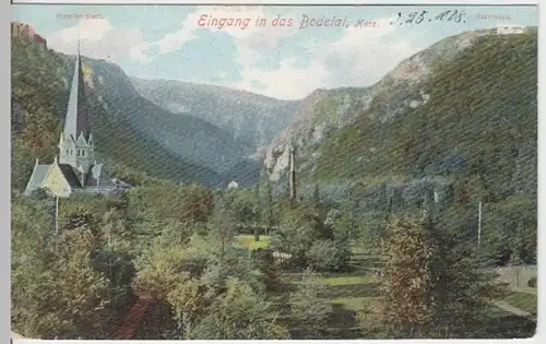 (12978) AK Bodetal, Harz, Eingang, Hexentanzplatz, Roßtrappe 1908