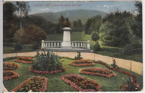 (12968) AK Löbau, Sa., Kaiser Wilhelm Denkmal, Feldpost 1917