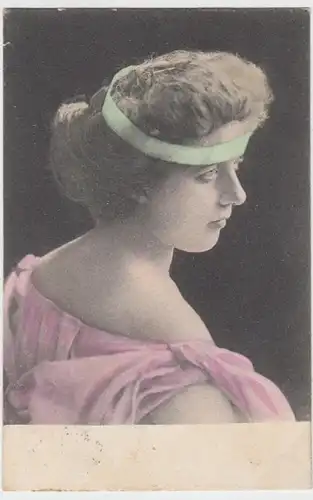 (12945) AK Frau mit Stirnband 1906