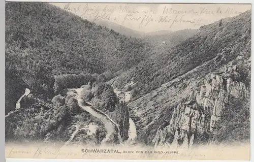 (12931) AK Schwarzatal, Th. Wald, Blick v. d. Ingo-Klippe 1905