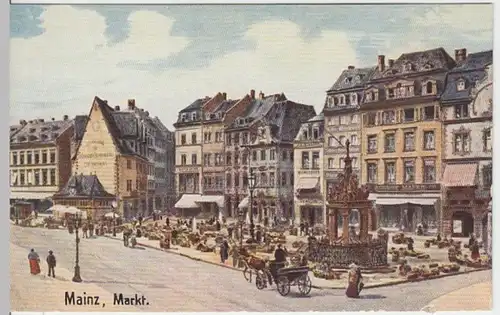 (12922) Künstler AK Mainz, Markt, vor 1945