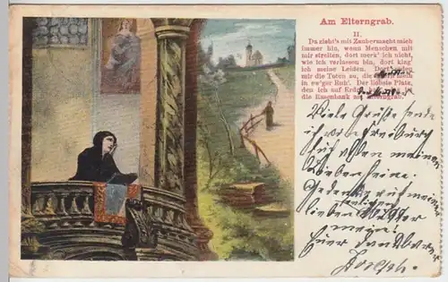 (12914) AK Liedkarte, Am Elterngrab II. 1905