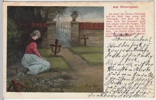 (12913) AK Liedkarte, Am Elterngrab I. 1905