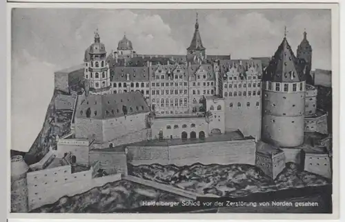 (12890) AK Heidelberg, Modell Schloss, vor 1945