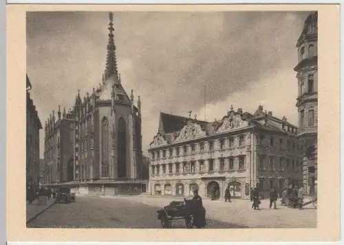 (12854) AK Würzburg, Marienkapelle, Haus zum Falken, vor 1945