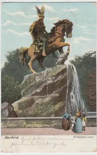 (12804) AK Herford, Wittekindsbrunnen 1907