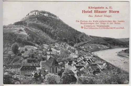 (12755) AK Königstein, Sächs. Schweiz, Hotel Blauer Stern 1933-45