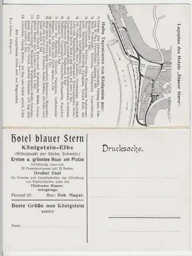 (12755) AK Königstein, Sächs. Schweiz, Hotel Blauer Stern 1933-45