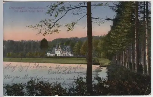 (12745) AK Darmstadt, Oberwaldhaus, Steinbrücker Teich 1926