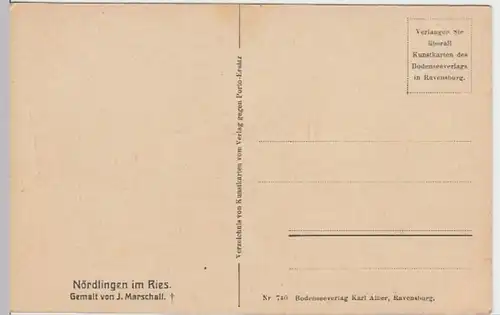 (12731) Künstler AK J. Marschall, Nördlingen, Panorama, vor 1945