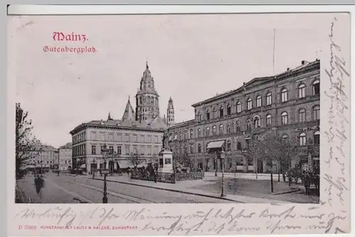 (12671) AK Mainz, Gutenbergplatz 1907