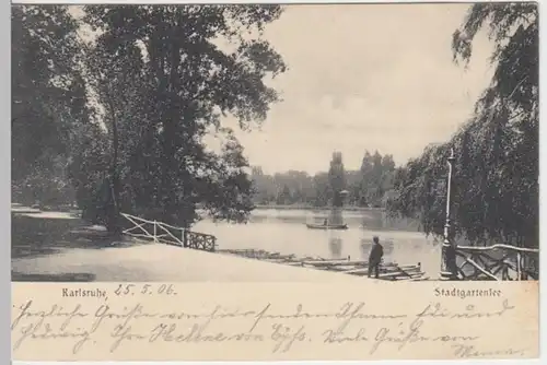 (12649) AK Karlsruhe, Stadtgartensee 1906