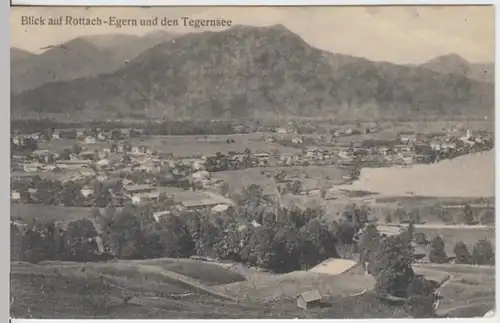 (12629) AK Rottach-Egern, Panorama, Tegernsee, Feldpost 1915