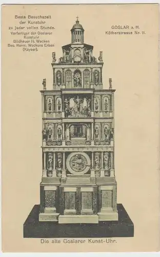 (12587) AK Goslar, Kunstuhr, vor 1945