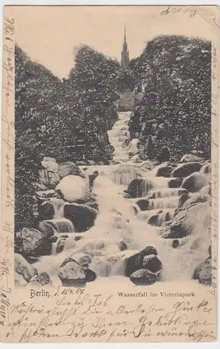 (12572) AK Berlin Viktoriapark, Wasserfall 1904