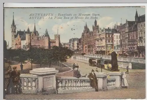 (12544) AK Anvers, Antwerpen, Bex Platz, Steen Museum 1925