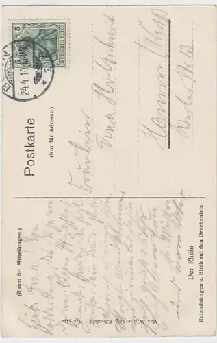 (12517) AK Rolandswerth, Burg Rolandseck, Rolandsbogen 1910