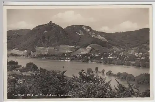 (12513) Foto AK Königswinter, Ortsansicht, Drachenfels, Rhöndorf 1939