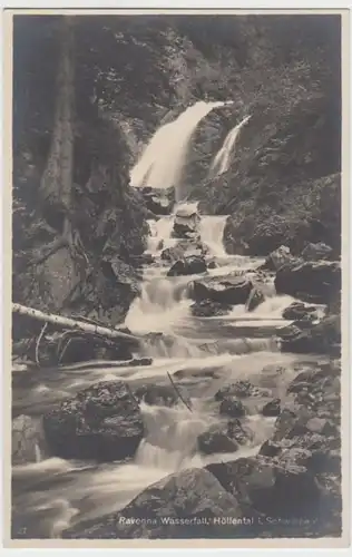 (12493) Foto AK Höllental, Schw., Ravennaschlucht, Wasserfall, vor 1945