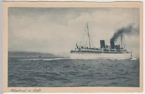 (12444) AK Helgoland, Dampfschiff, vor 1945