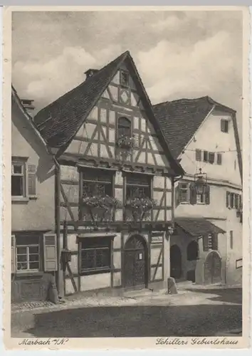 (12442) AK Marbach am Neckar, Schillers Geburtshaus 1935