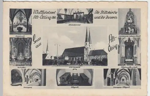 (12440) AK Altötting, Stiftskirche, Innenräume, Mehrbildkarte 1938