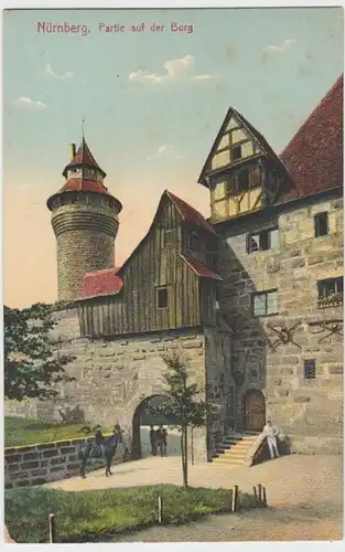 (12411) AK Nürnberg, Burg, Burghof, vor 1945