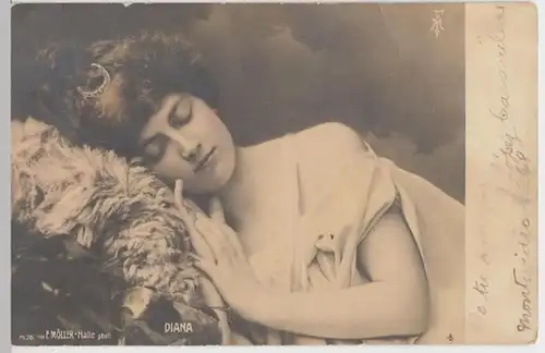 (12338) Foto AK junge Frau Diana, bis 1905
