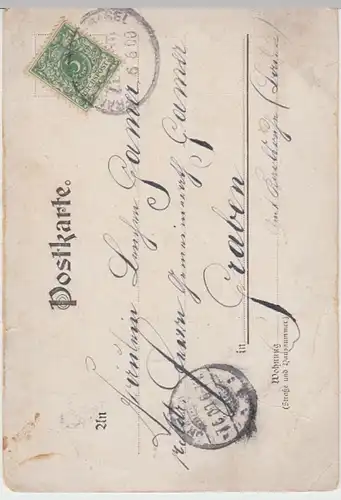 (12257) Künstler AK Sprüche, Weil ich dich liebe muß ich fliehend 1900