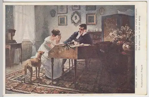 (12236) Künstler AK A. Jakesch, Ein altes Lied, Abschied 1913