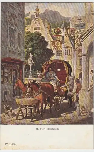 (12223) Künstler AK M. v. Schwind, Die Hochzeitsreise, vor 1945