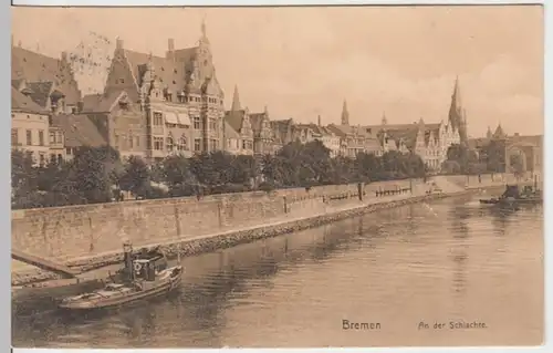 (12166) AK Bremen, Weser, an der Schlachte 1907